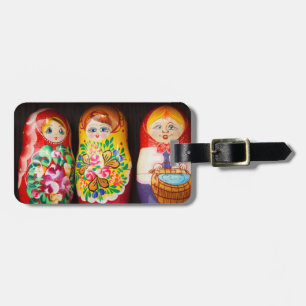 Etiqueta De Bagagem Bonecas coloridas de Matryoshka