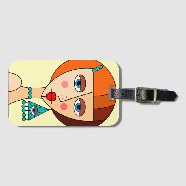 Etiqueta De Bagagem Bonita Cubismo Das Mulheres Ruivas (Frente Horizontal)