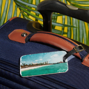 Etiqueta De Bagagem Bonita Viagem de Ilha Tropical de Aruba