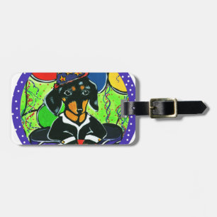 Etiqueta De Bagagem Bonito Aniversário Dachshund