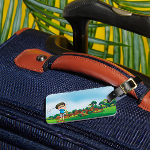 Etiqueta De Bagagem Bonito desenho animado Diversão de Golfe Design