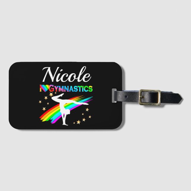 ETIQUETA DE BAGAGEM BONITO EU AMO GINÁSTICA DESIGN PERSONALIZADA (Frente Horizontal)