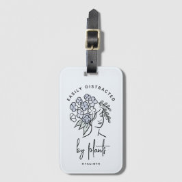 Etiqueta De Bagagem Bonito Frota Floral Azul Fita De Jardineiro Distra