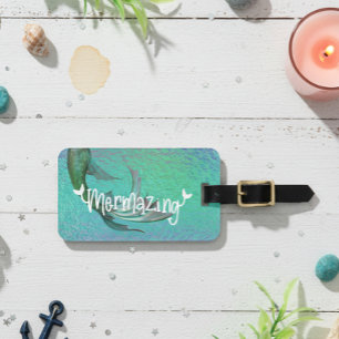 Etiqueta De Bagagem Bonito Mermazer Sereia Iridescente