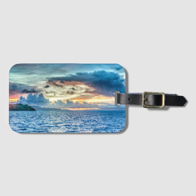 Etiqueta De Bagagem Bora Bora Sunset (Frente Horizontal)