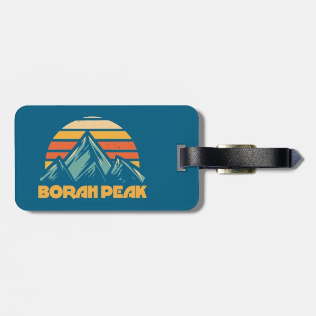 Etiqueta De Bagagem Borah Peak Turquesa Retro (Traseira Horizontal)