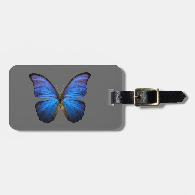 Etiqueta De Bagagem borboleta azul (Frente Horizontal)