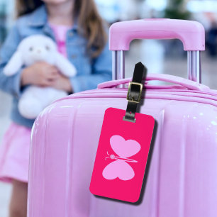 Etiqueta De Bagagem borboleta rosa