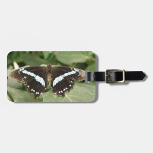 Etiqueta De Bagagem Borboleta Tropical Preta e Branca Personalizada