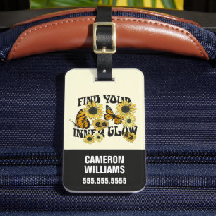 Etiqueta De Bagagem Borboleta Vintage Encontre seu brilho interno