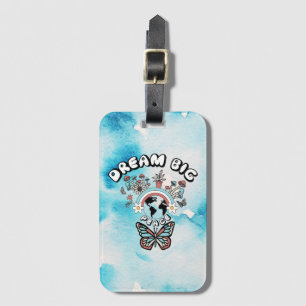 Etiqueta De Bagagem Borboletas e Cogumelos Sonham Grande inspo positiv