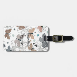 Etiqueta De Bagagem Borboletas lindas de Na moda elegantes personaliza