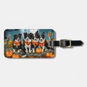 Etiqueta De Bagagem Border Collie Halloween Spooky