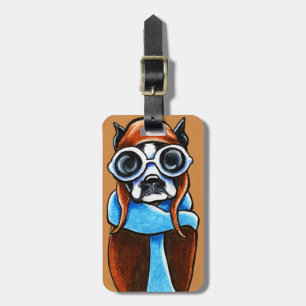 Etiqueta De Bagagem Boston Terrier Aviator