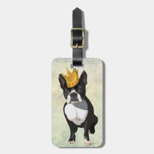 Etiqueta De Bagagem Boston Terrier e Crown