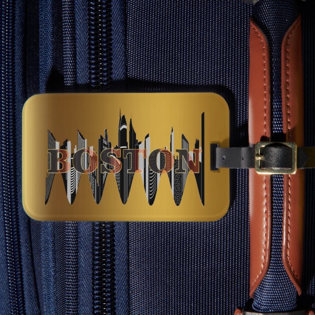 Etiqueta De Bagagem Boston, Text Art, (Frente Insitu 4)