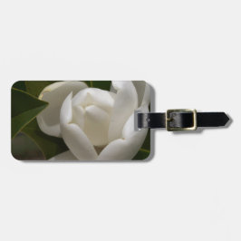 Etiqueta De Bagagem Botão de flor de magnólia branca cremosa