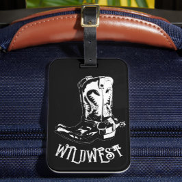 Etiqueta De Bagagem Botas de cowboy ocidentais selvagens