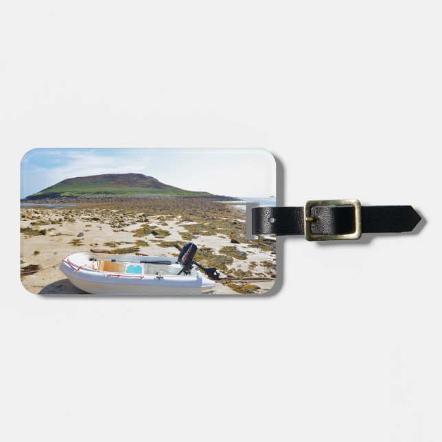 Etiqueta De Bagagem Bote na Praia (Frente Horizontal)