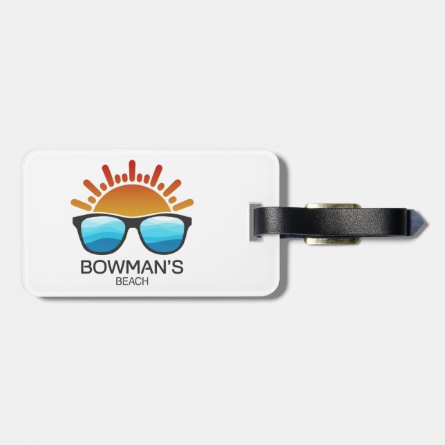 Etiqueta De Bagagem Bowman's Beach Florida Sunglasses (Traseira Horizontal)