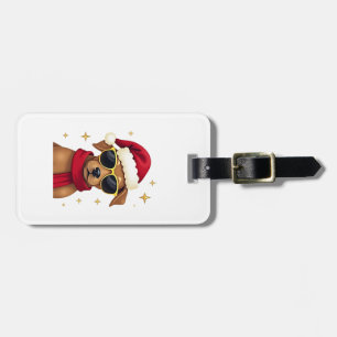Etiqueta De Bagagem Boxer Dog Engraçado Roupas de Natal Luzes Pijama
