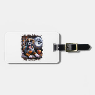 Etiqueta De Bagagem Boxer Dog Halloween