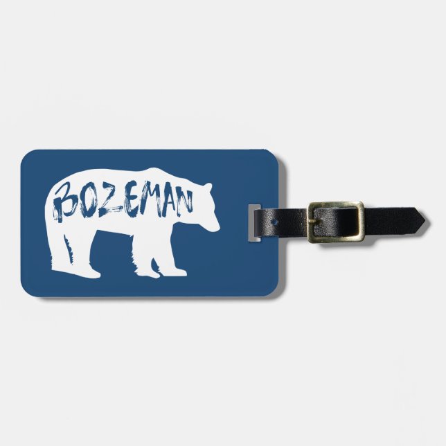 Etiqueta De Bagagem Bozeman Montana Bear (Frente Horizontal)