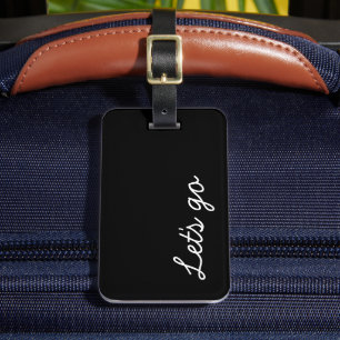 Etiqueta de bagagem branca e preta personalizada d