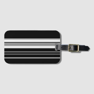 Etiqueta De Bagagem Branco preto-chic listrado