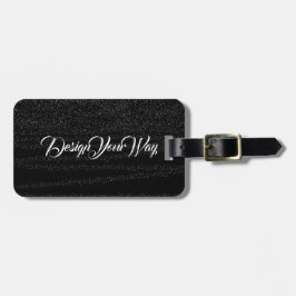 Etiqueta De Bagagem branco preto monograma personalizado