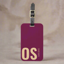 Branding de Viagem Burgundy Monograma Inicial Negr