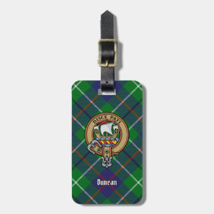 Etiqueta De Bagagem Brasão do Clã Duncan sobre Tartan