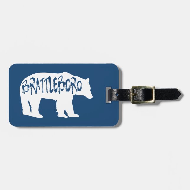 Etiqueta De Bagagem Brattleboro Vermont Bear (Frente Horizontal)