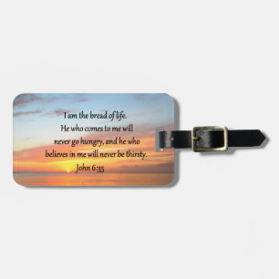ETIQUETA DE BAGAGEM BREATHTAKING JOHN 6:35 DESIGN SUNRISE