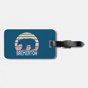 Etiqueta De Bagagem Bremerton Washington Retro Bear