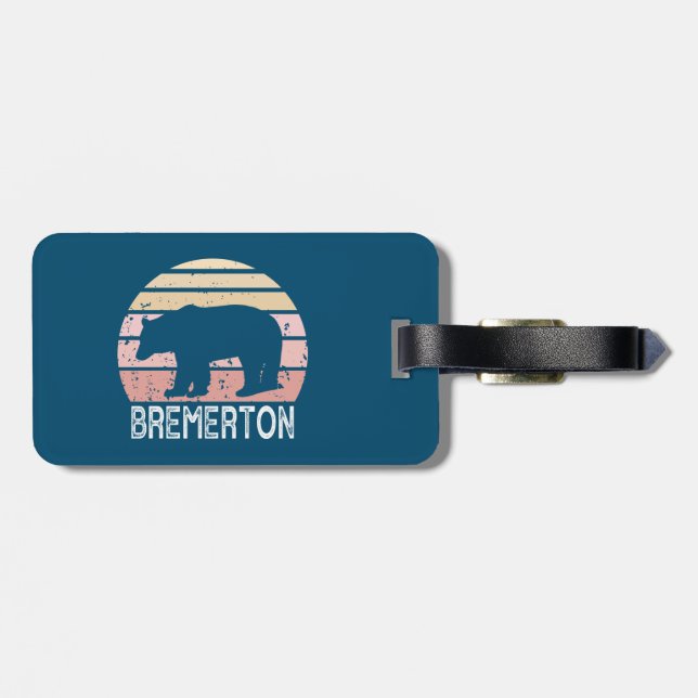 Etiqueta De Bagagem Bremerton Washington Retro Bear (Traseira Horizontal)