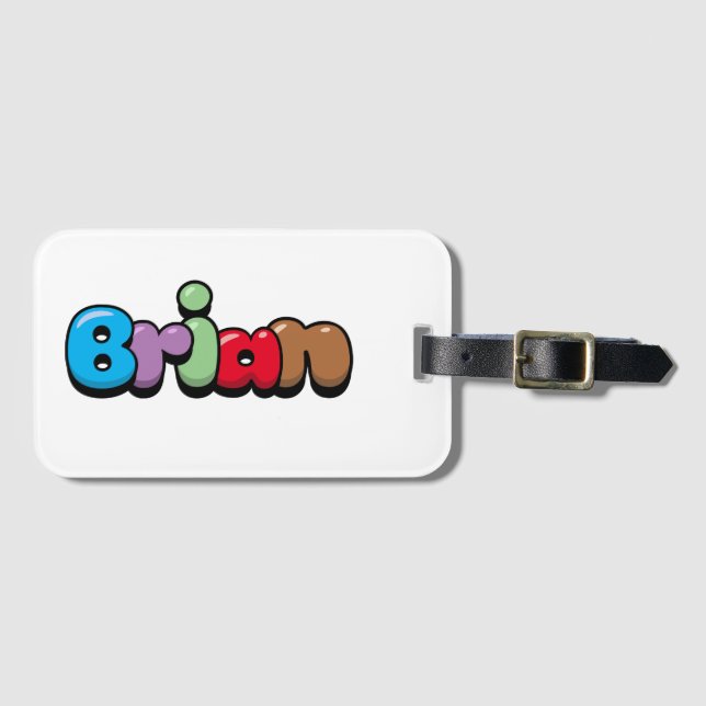 Etiqueta De Bagagem Brian LuBags (Frente Horizontal)
