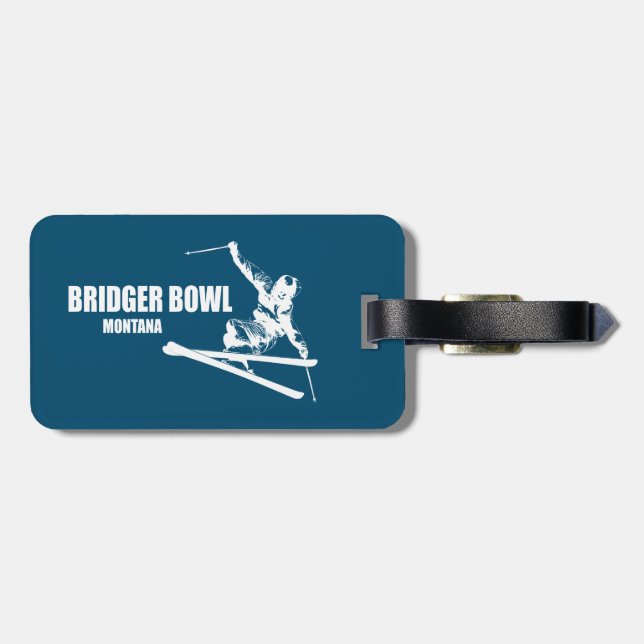Etiqueta De Bagagem Bridger Bowl Montana Skier (Traseira Horizontal)