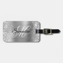 Brilhante e Glitter Falso Prateado Feminino e Folh