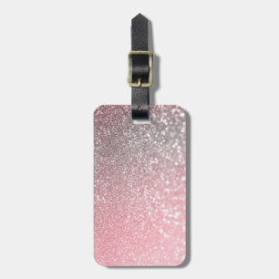 Etiqueta De Bagagem Brilho na moda luxuoso da faísca cor-de-rosa