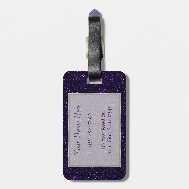 Etiqueta De Bagagem Brilho roxo Amethyst escuro (Traseira Vertical)