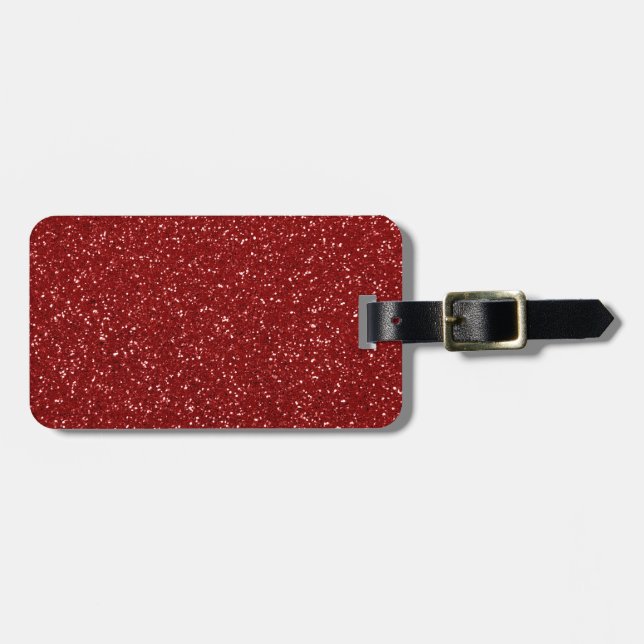 Etiqueta De Bagagem Brilho Vermelho (Frente Horizontal)