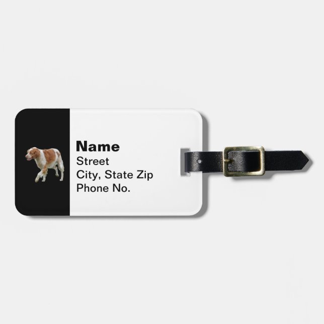 Etiqueta De Bagagem Brittany Spaniel (Frente Horizontal)