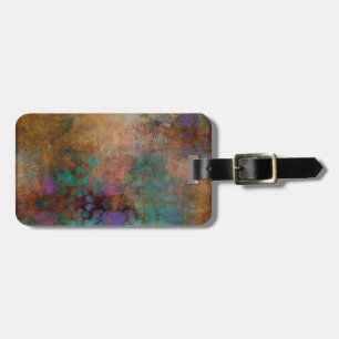 Etiqueta De Bagagem Bronze, Teal, Abstrato roxo