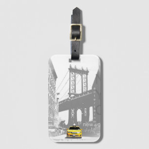 Etiqueta De Bagagem Brooklyn Bridge Nyc Yellow Taxi Nova Iorque