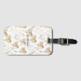 Etiqueta De Bagagem Brown Cream Boho Hearts