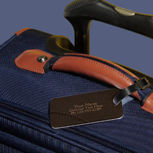 Etiqueta De Bagagem Brown Faux Leather Upholstery