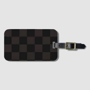 Etiqueta De Bagagem Brown luxuoso/preto Checkered
