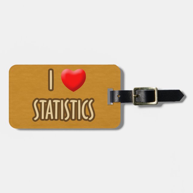 ETIQUETA DE BAGAGEM BROWN MODEL - I LOVE STATISTICS (Frente Horizontal)
