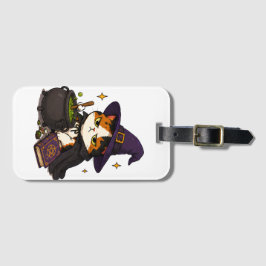 Etiqueta De Bagagem Bruxa Gata Mal-Humorada Halloween